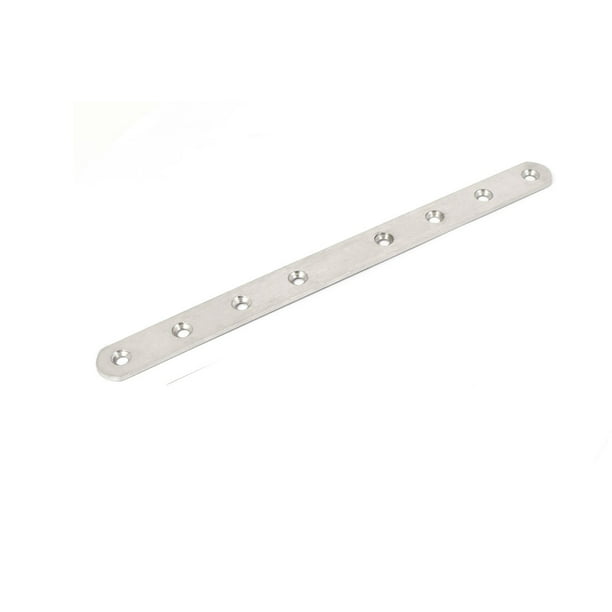 Stainless Steel 205MM X 45MM X 3MM Heavy Duty Flat Corner Brace for Wood Metal Straight Fixing Joining Shelf Support Corner for Shelves 6 PCS Sliver Mending Bracket Plate Furniture and Cabinet 